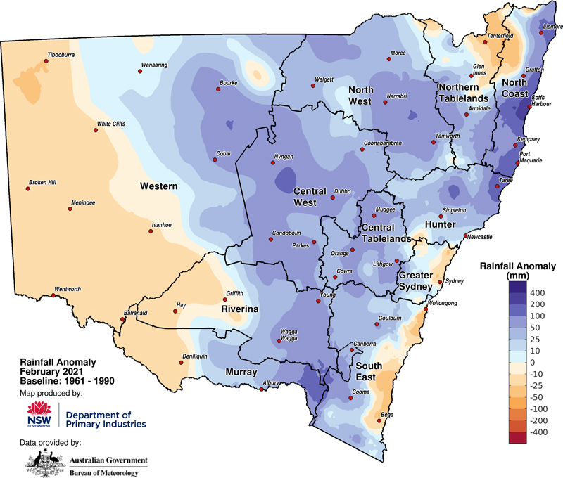 Figure 2a. Rainfall anomaly – February 2021 Map