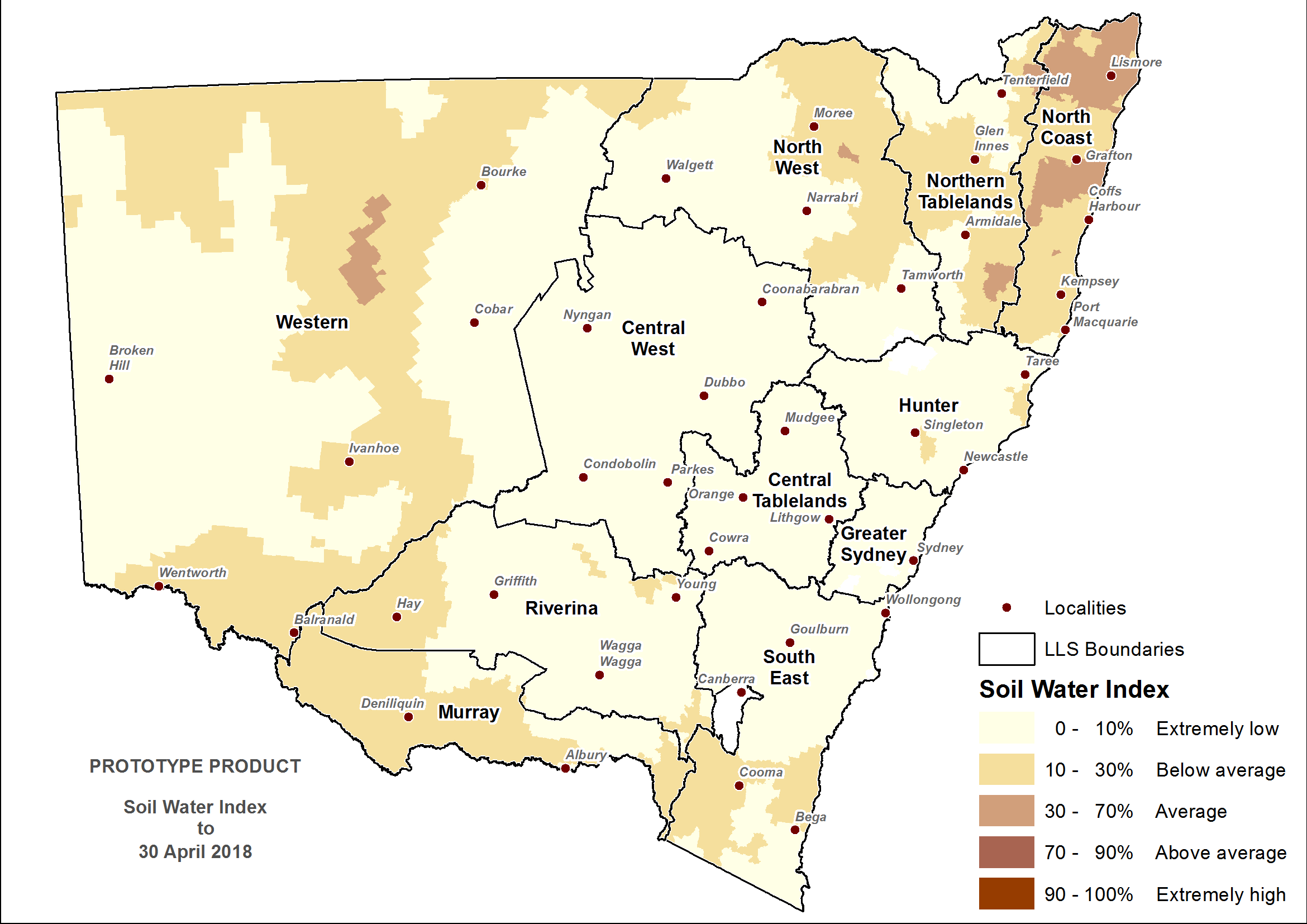 Figure 7. Soil Water Index (SWI) to 30 April 2018 For an accessible explanation of this map contact the author anthony.clark@dpi.nsw.gov.au