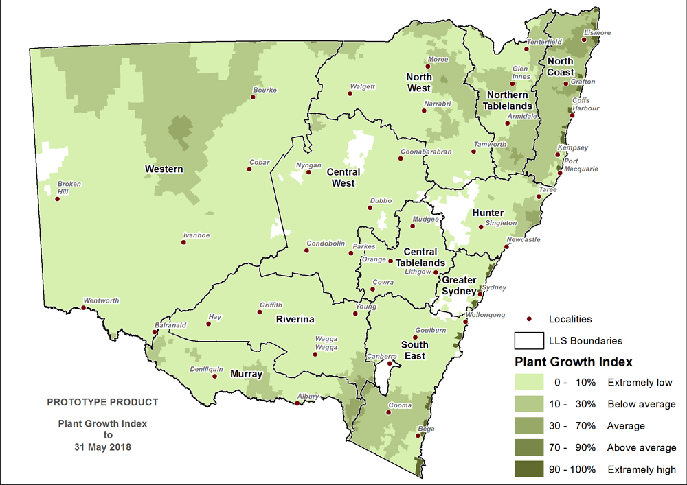 Figure 8. Plant Growth Index (PGI) to 31 May 2018 For an accessible explanation of this map contact the author kim.broadfoot@dpi.nsw.gov.au