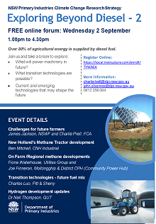 flyer promoting exploring beyond diesel webinar number 2