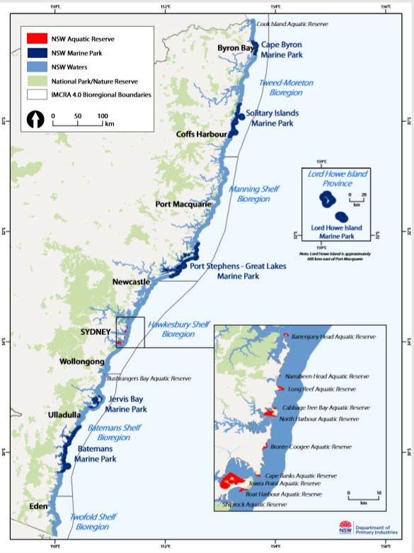 Map of NSW Marine Protected Areas Map of NSW Marine Protected Areas