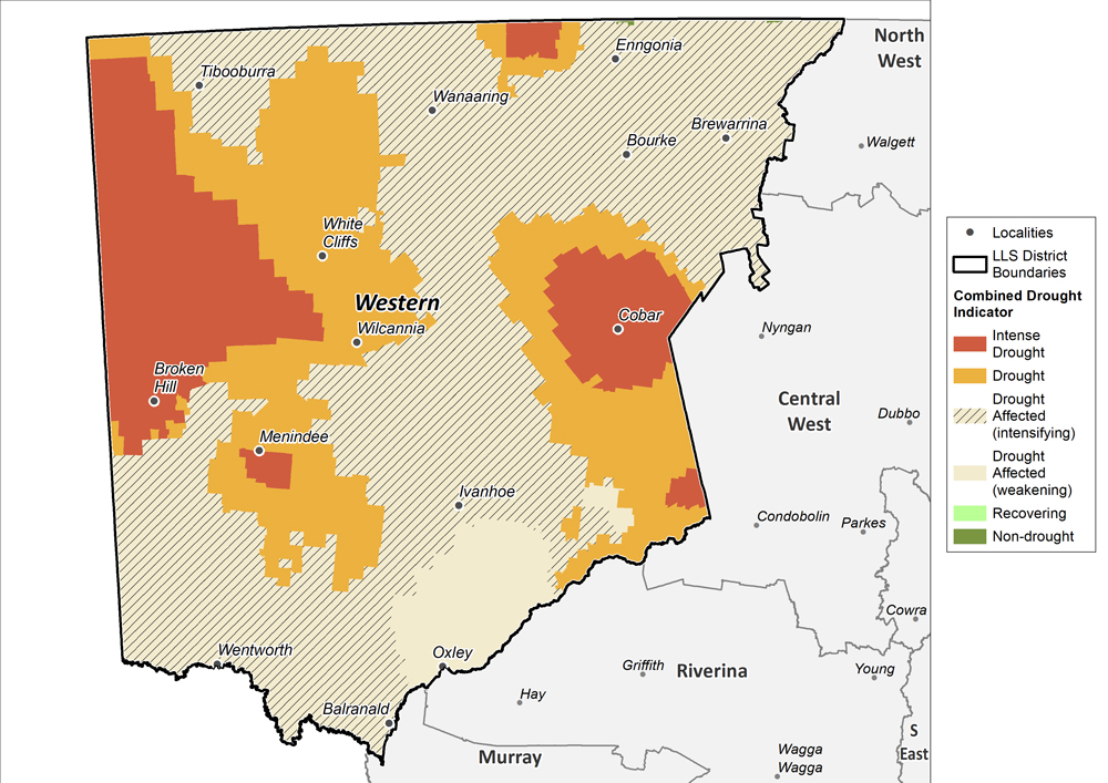 Figure 14. Combined Drought Indicator for the Western region For an accessible explanation of this image contact the author kim.braodfoot@dpi.nsw.gov.au