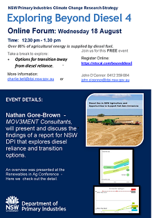 flyer promoting exploring beyond diesel webinar number 4