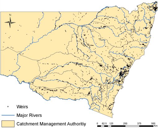 Weirs throughout NSW