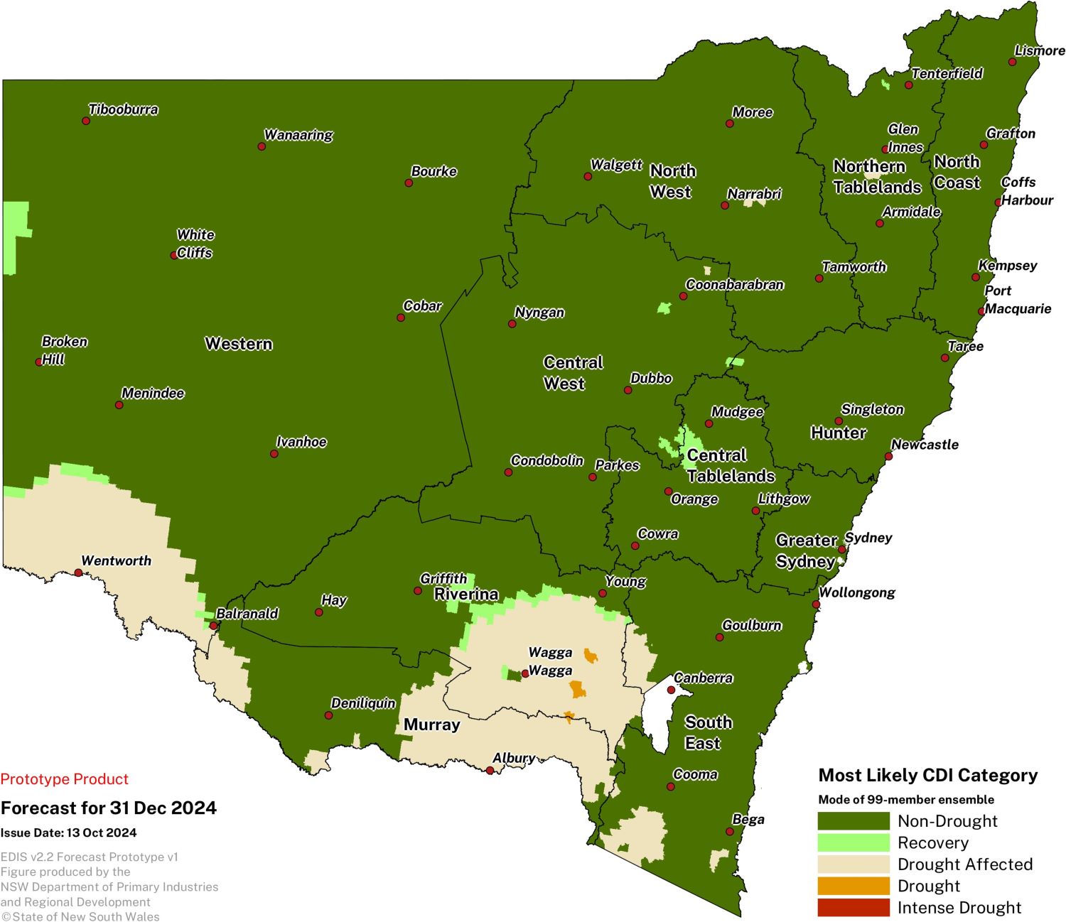 Map of most likely CDI category Map of most likely CDI category