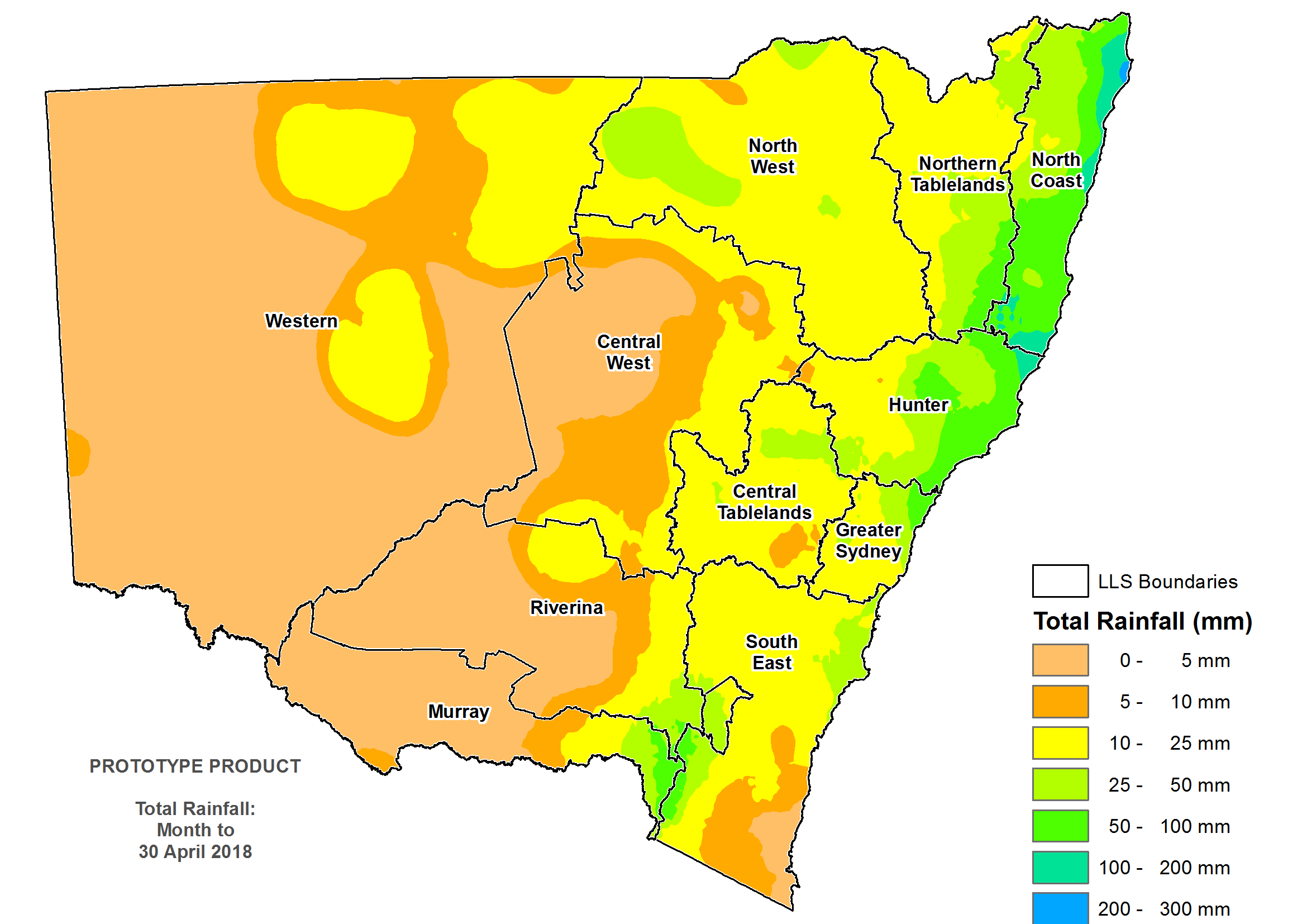 Figure 2. Total rainfall April 2018 For an accessible explanation of this map contact the author anthony.clark@dpi.nsw.gov.au