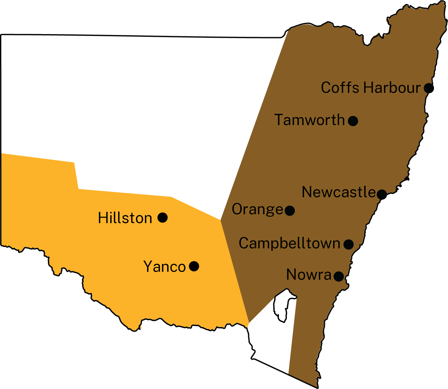 Queensland fruit fly is found in the eastern half of NSW: primary industries in this area would also be threatened by oriental fruit fly. There is a Fruit Fly Exclusion Zone in the south-west of the state, extending into Victoria and South Australia.